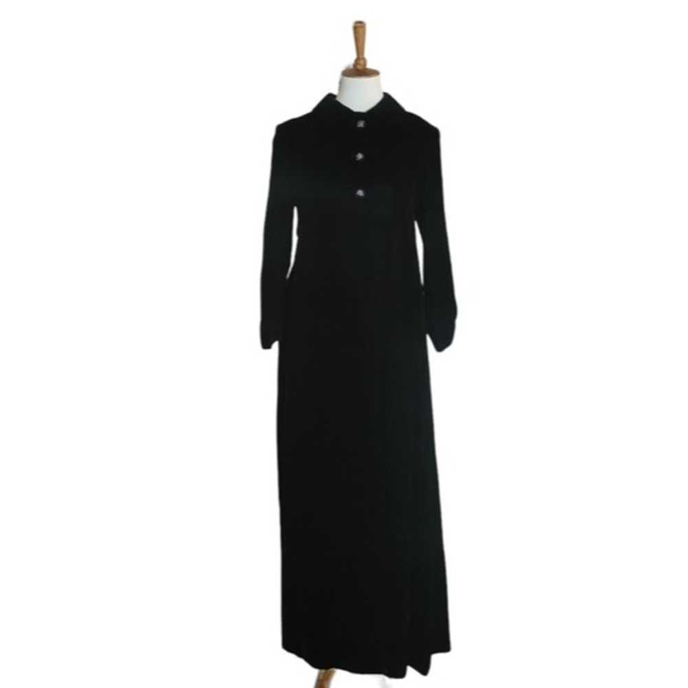 1950's Black Velvet Opera Coat Union Label - image 2