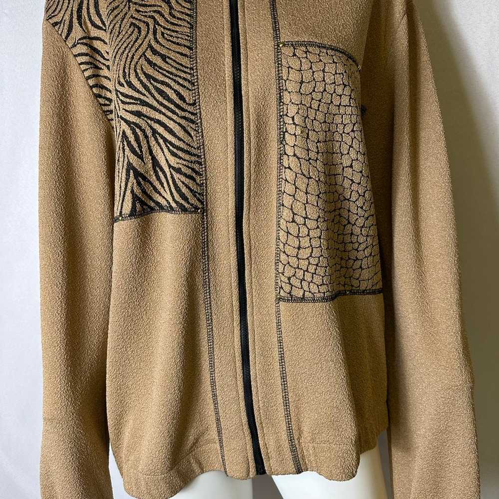 Vintage Teddi Brand Size Large Zip Up Light Tan W… - image 2