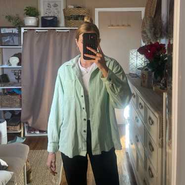 Vintage L.L. Bean mint green corduroy shacket jac… - image 1