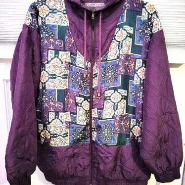 Vintage 80s Purple Windbreaker Women's Jacket - image 1