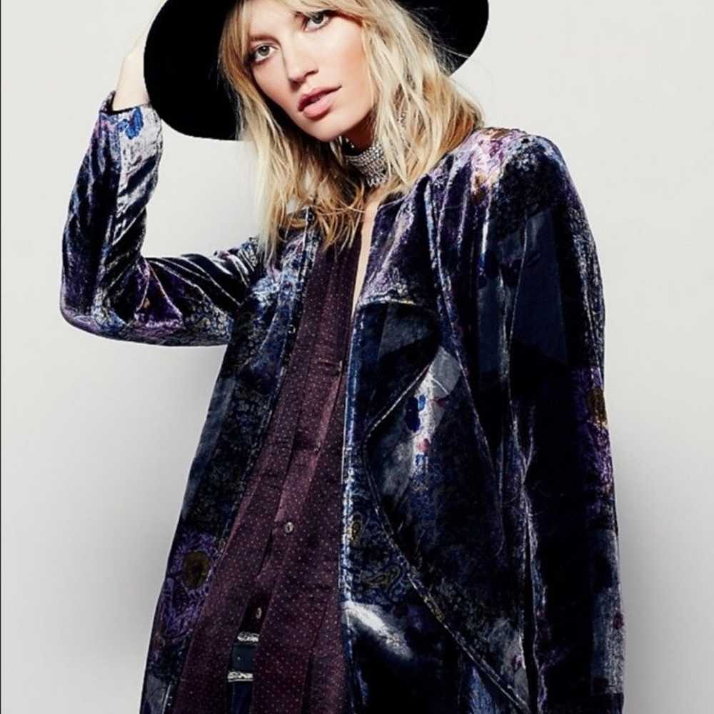 Free People Printed Velvet Jacket - image 2