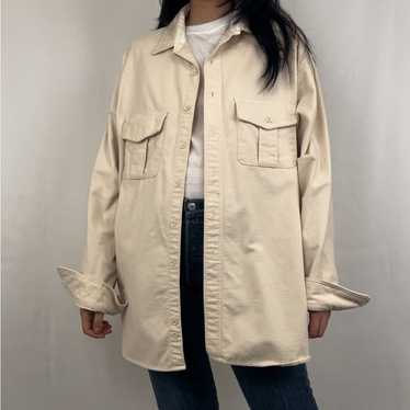 Vintage Eddie Bauer Cream Heavy Shirt Shacket - image 1