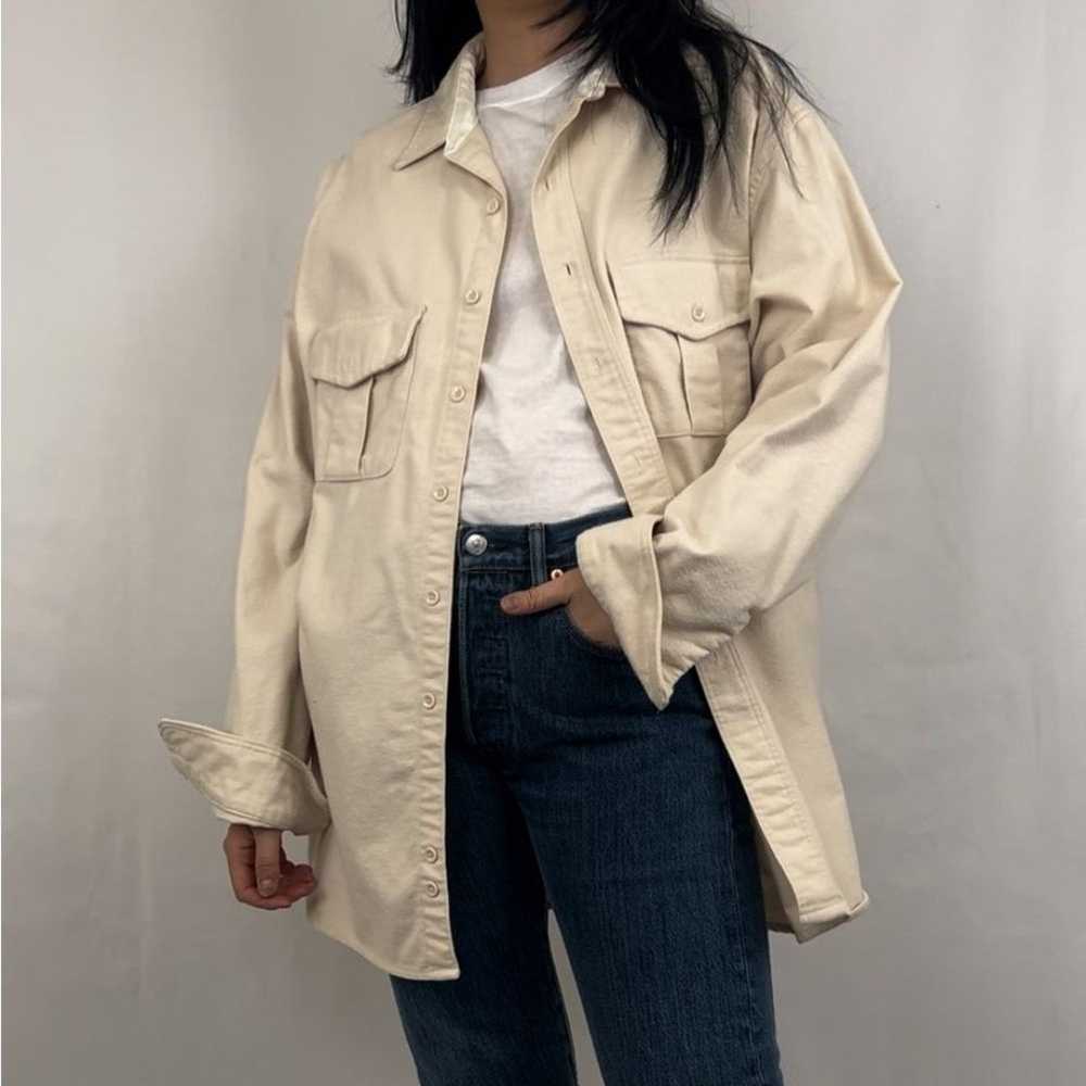 Vintage Eddie Bauer Cream Heavy Shirt Shacket - image 2