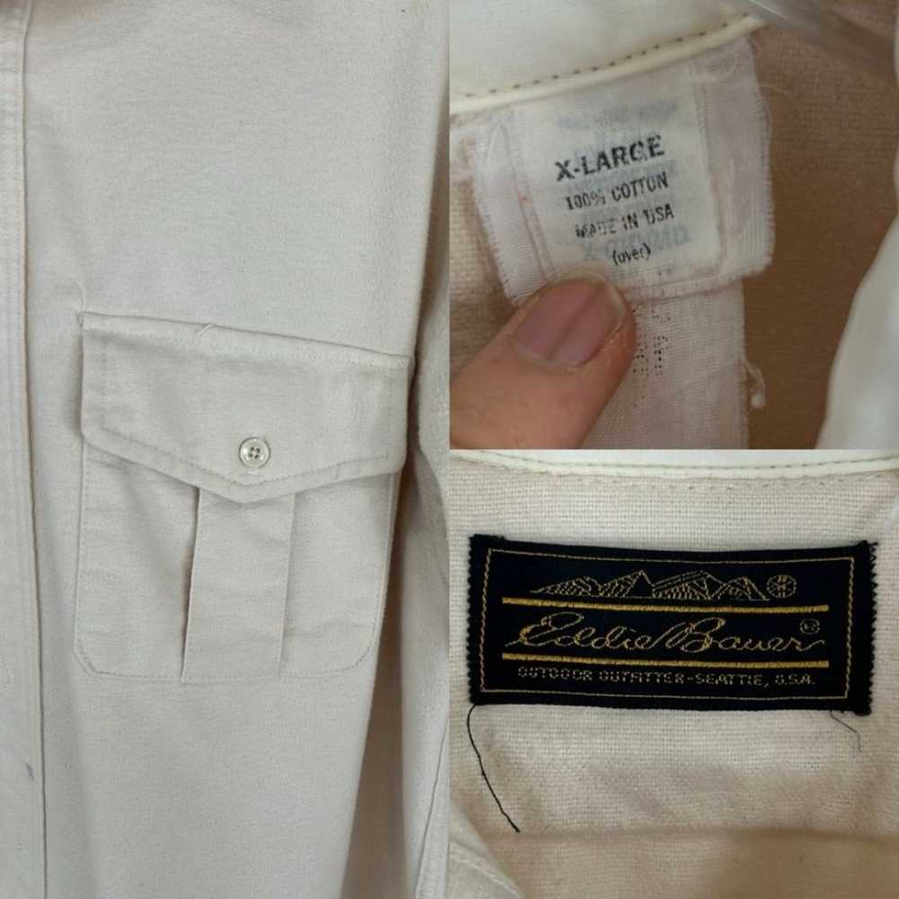 Vintage Eddie Bauer Cream Heavy Shirt Shacket - image 7