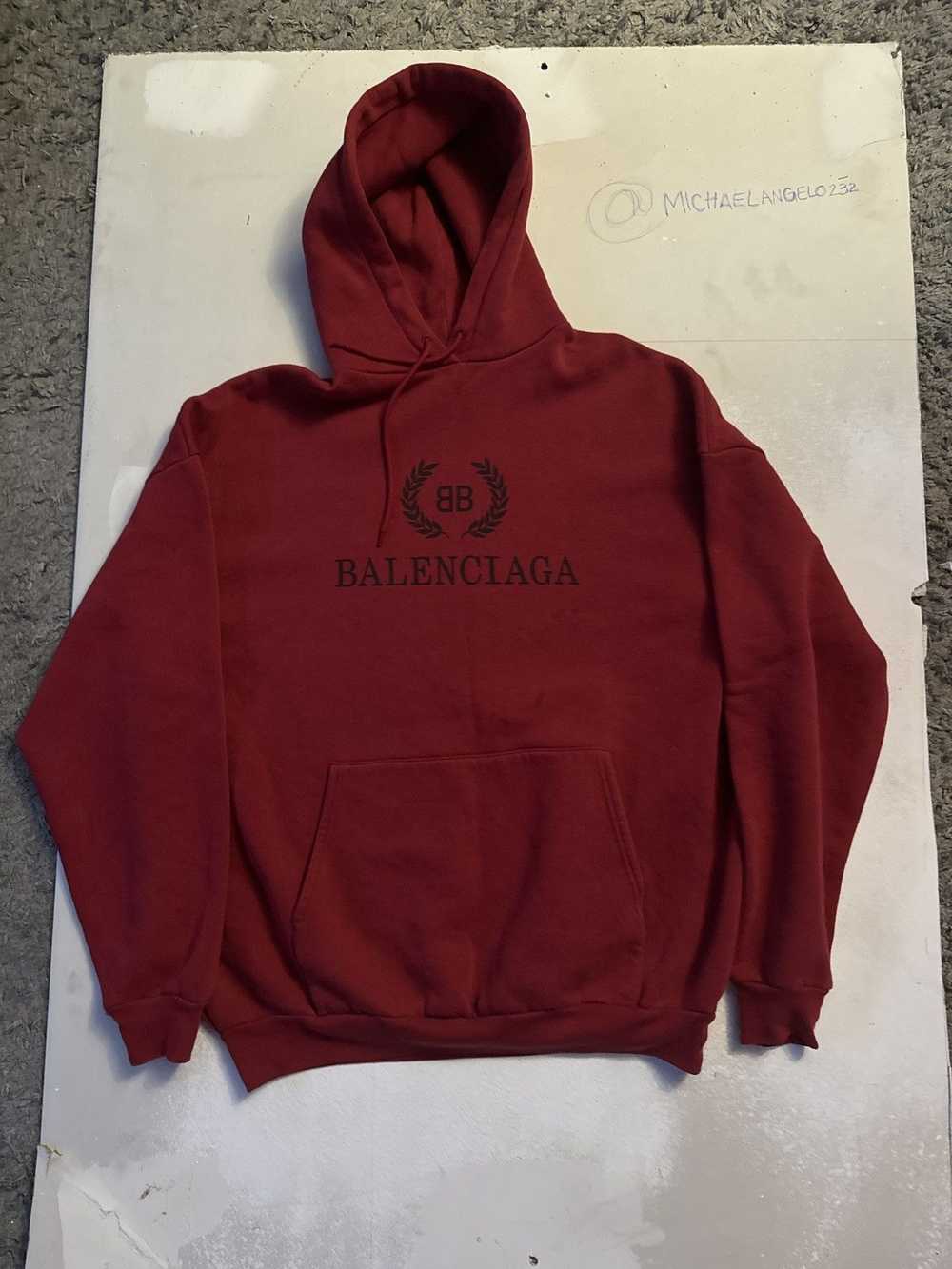 Balenciaga Balenciaga Red Crest Hoodie - image 1