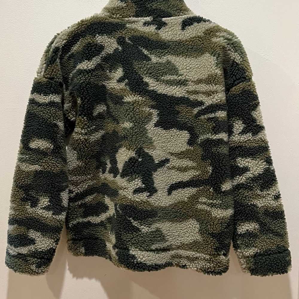 J Crew Vintage Fleece Green Camo Pullover - women… - image 2