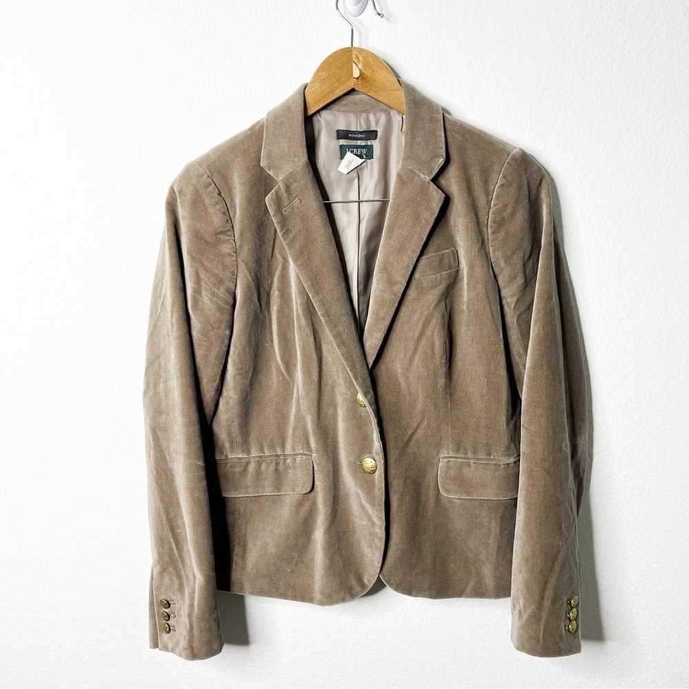 J Crew Olive Green Taupe Tan Velvet Schoolboy Bla… - image 2