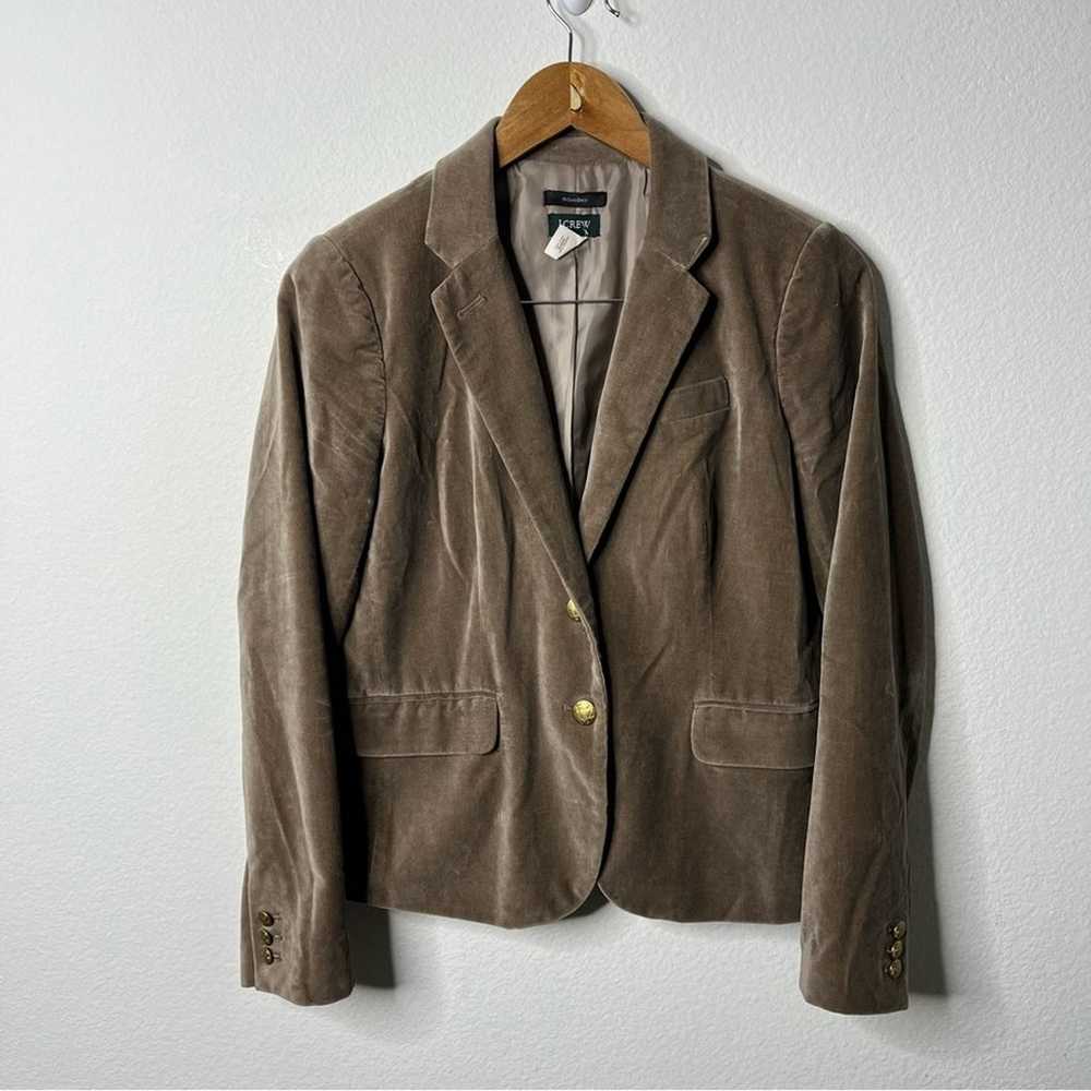 J Crew Olive Green Taupe Tan Velvet Schoolboy Bla… - image 3