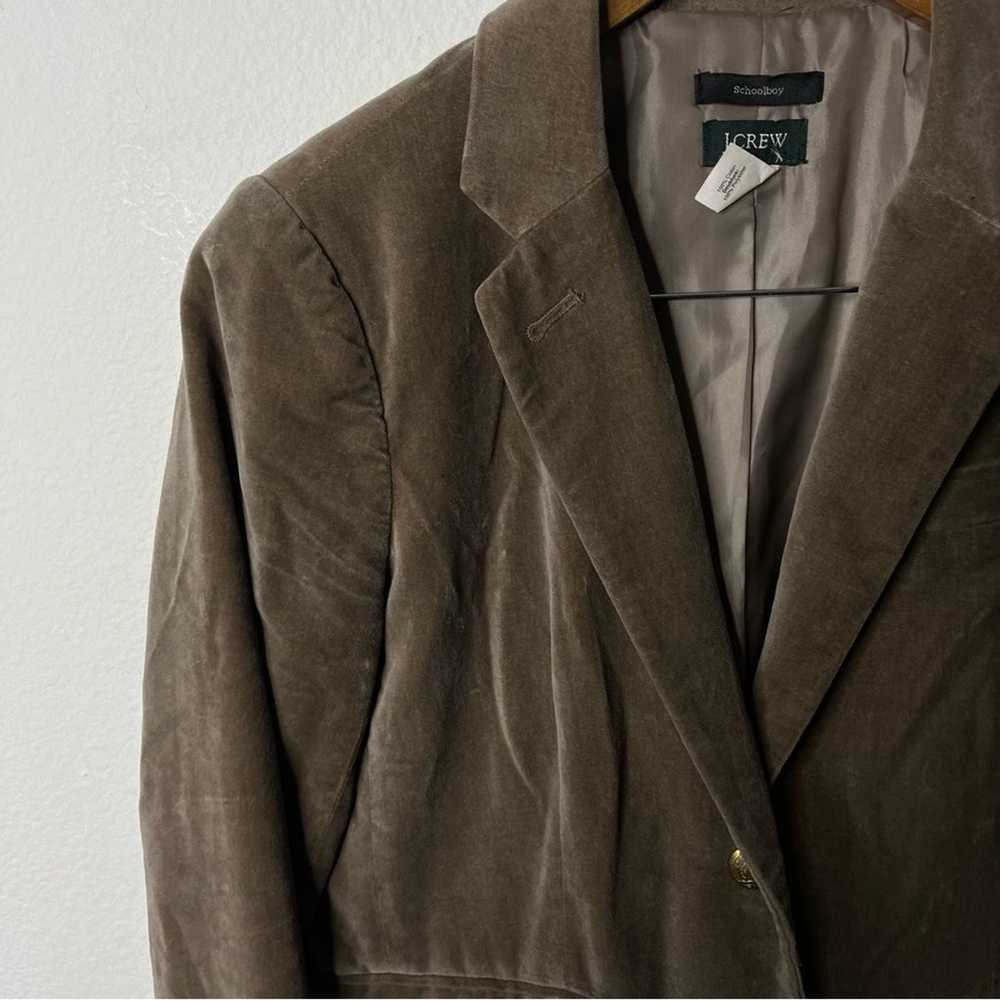 J Crew Olive Green Taupe Tan Velvet Schoolboy Bla… - image 4