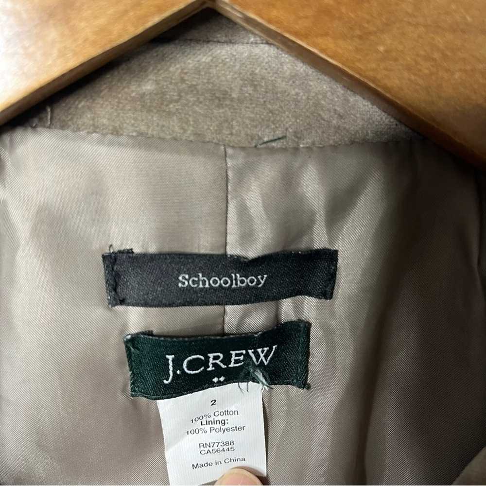 J Crew Olive Green Taupe Tan Velvet Schoolboy Bla… - image 6