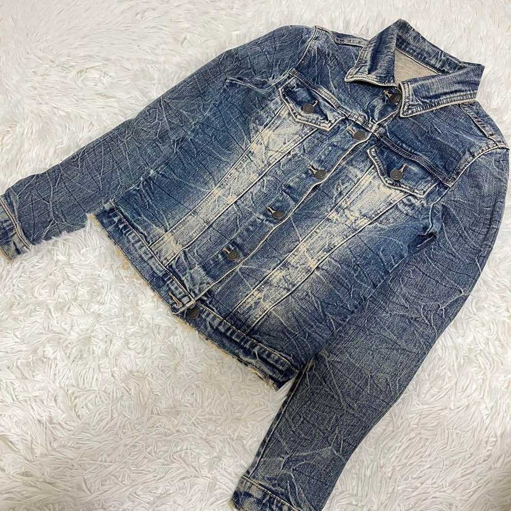 Excellent condition vintage-style damaged denim j… - image 12