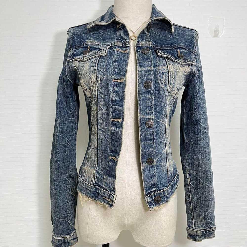 Excellent condition vintage-style damaged denim j… - image 2