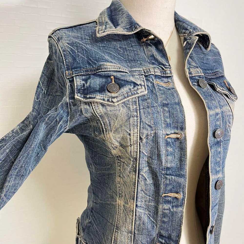 Excellent condition vintage-style damaged denim j… - image 5