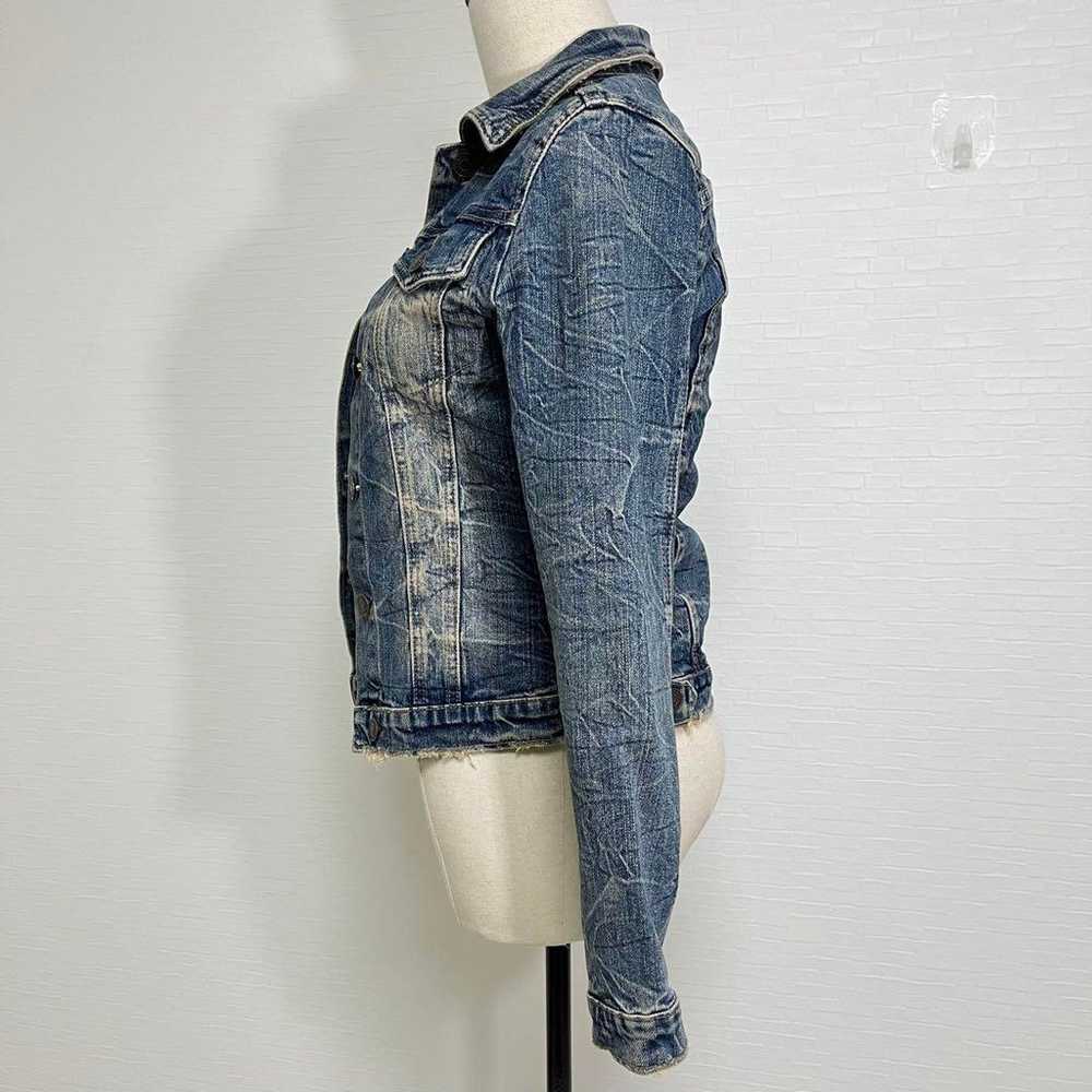 Excellent condition vintage-style damaged denim j… - image 7