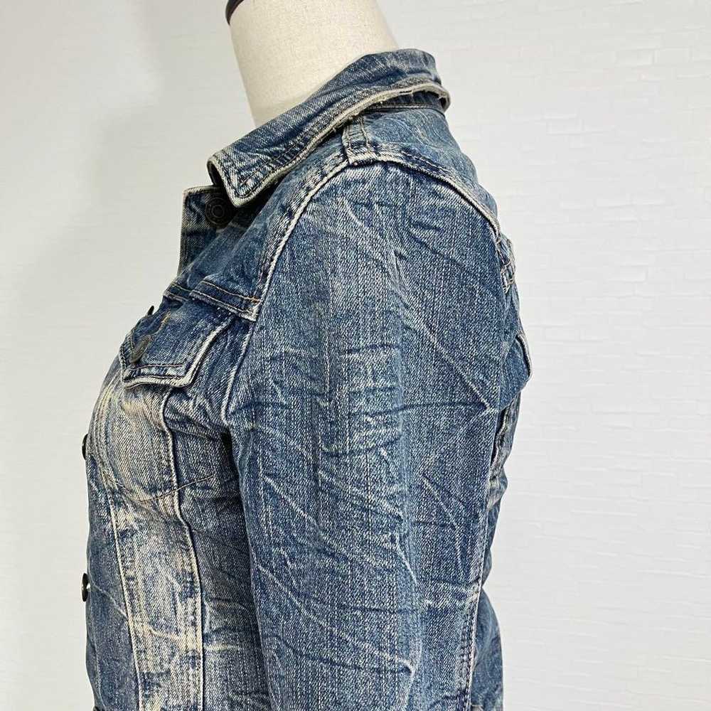 Excellent condition vintage-style damaged denim j… - image 8