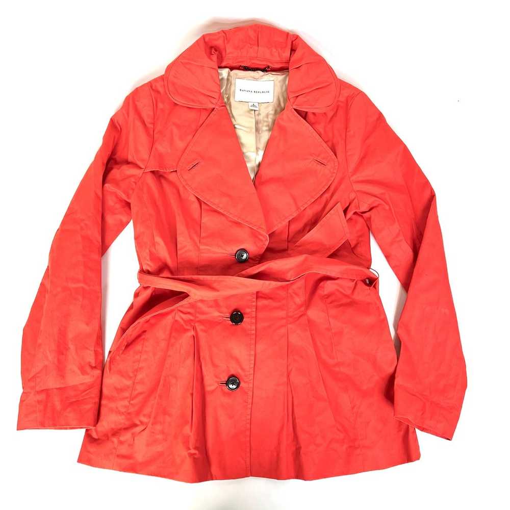 Banana Republic red cotton trench coat jacket - image 1