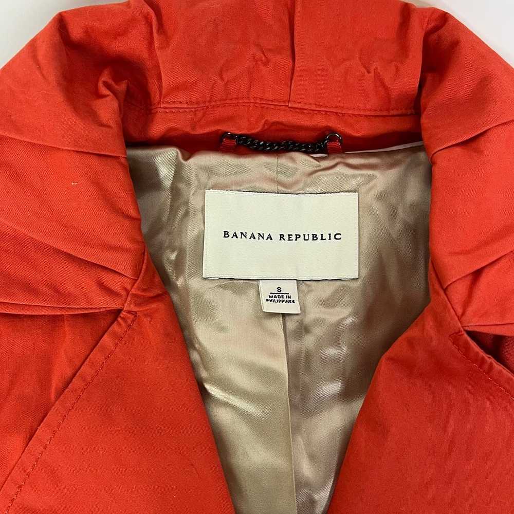 Banana Republic red cotton trench coat jacket - image 2