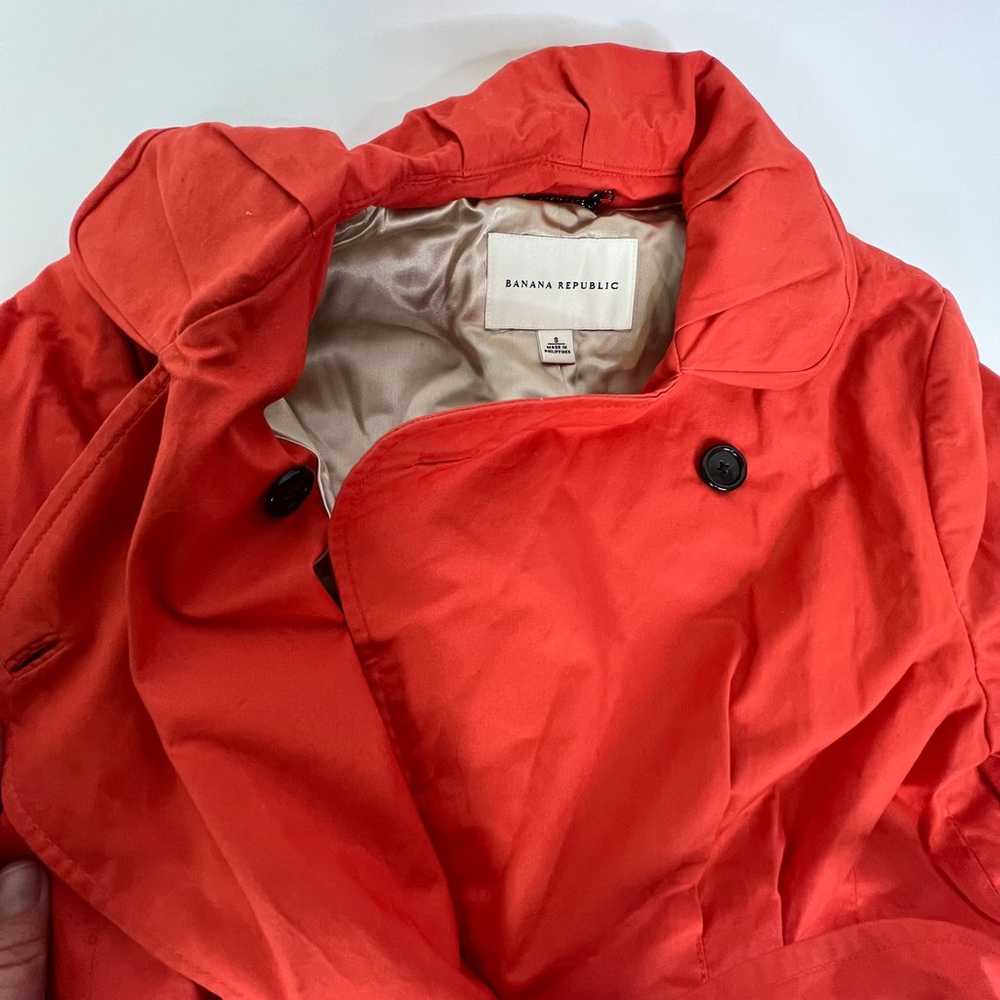 Banana Republic red cotton trench coat jacket - image 3