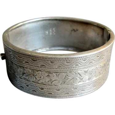 Antique English Sterling Silver Bangle Bracelet