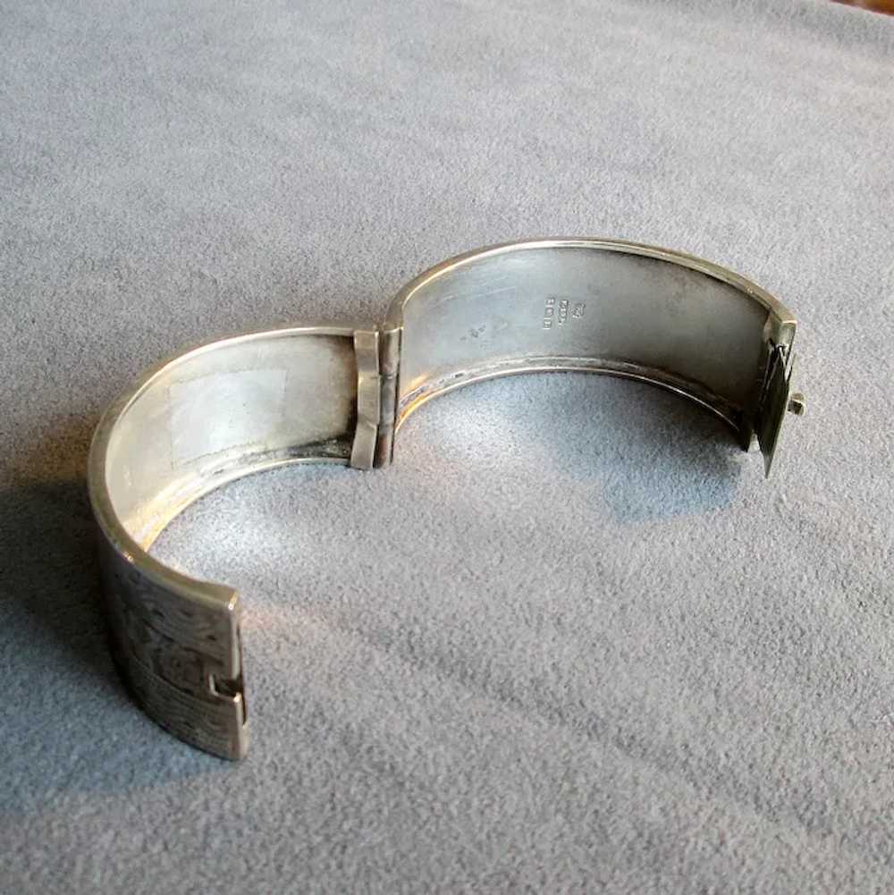 Antique English Sterling Silver Bangle Bracelet - image 4