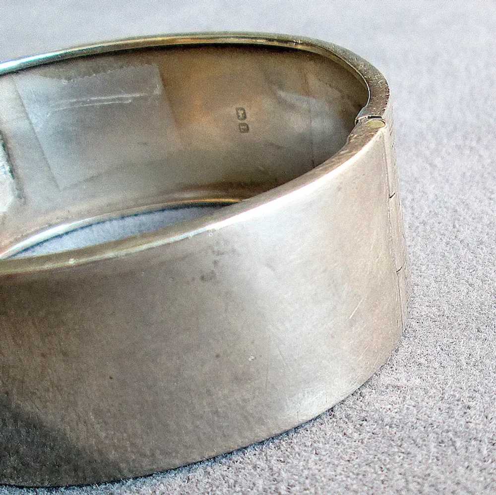 Antique English Sterling Silver Bangle Bracelet - image 6