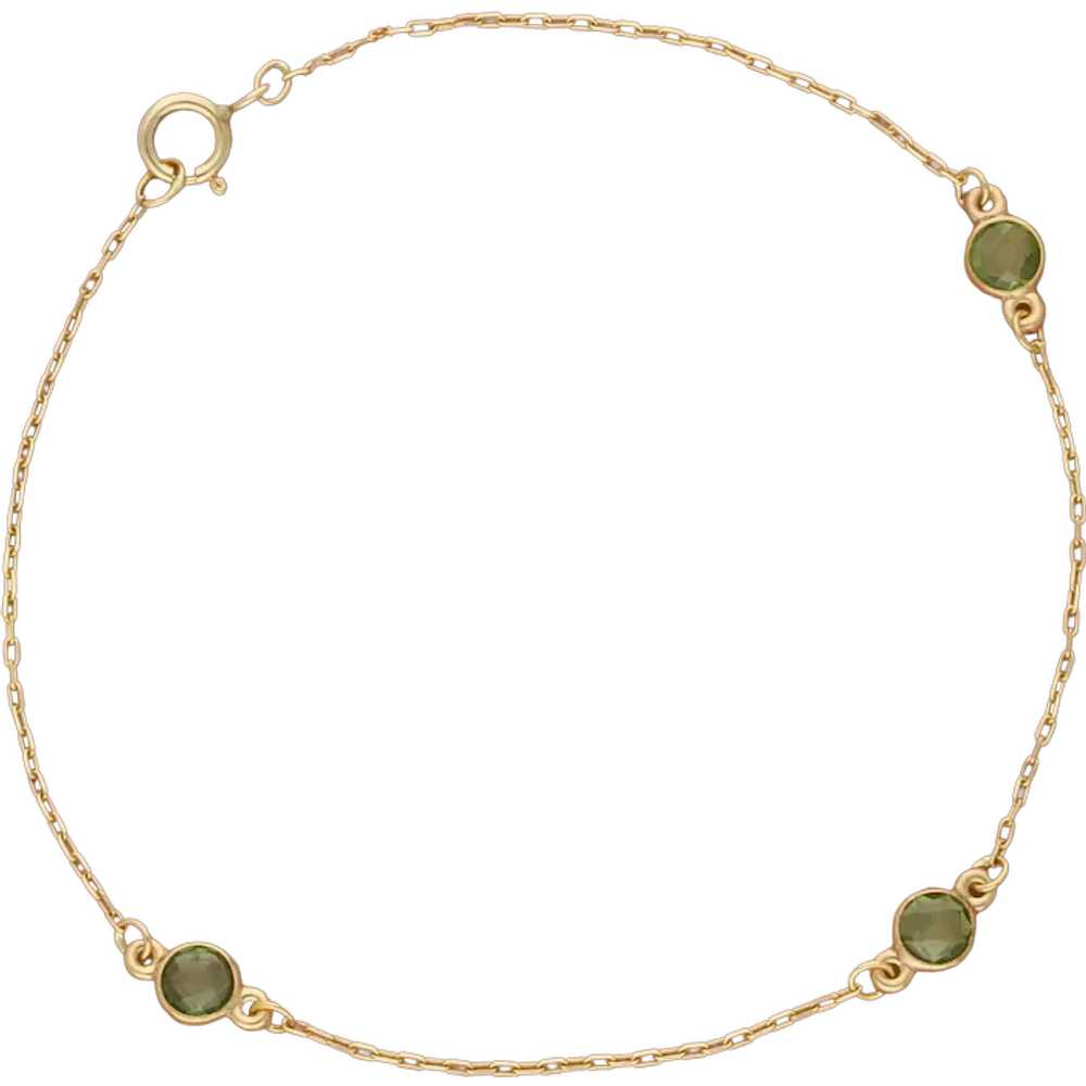 Bony Levy 14k Yellow Gold Peridot Station Chain B… - image 1