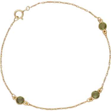 Bony Levy 14k Yellow Gold Peridot Station Chain B… - image 1