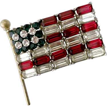 Rare Joseph Mazer 'Old Glory' American Flag Brooch