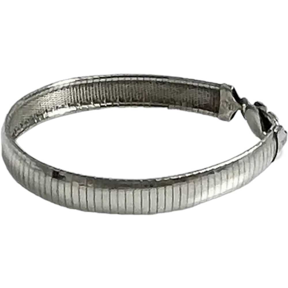 Wide Sterling Silver Omega Bracelet Italian 10mm - image 1