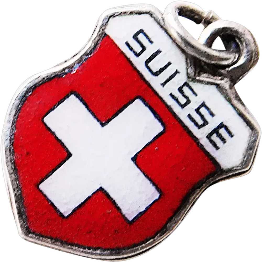 800 Silver & Enamel SWITZERLAND Suisse Charm - So… - image 1