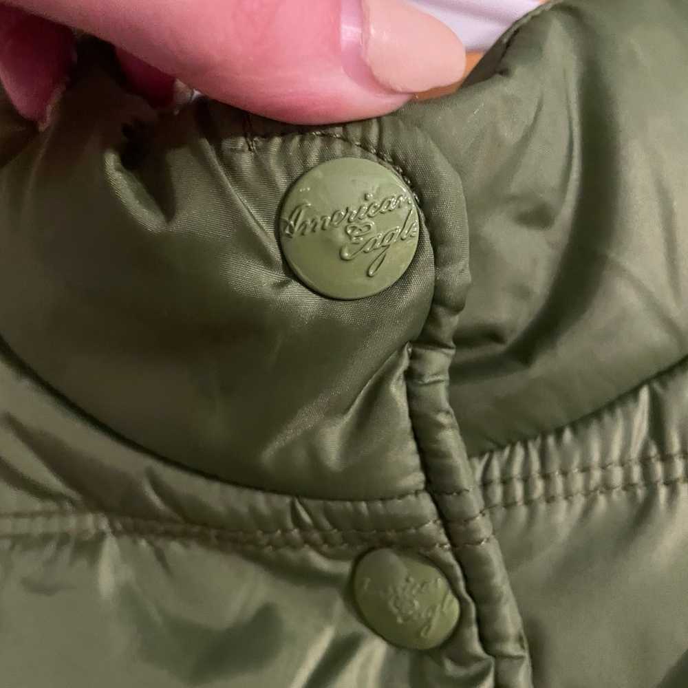 vintage green american eagle puffer - image 3