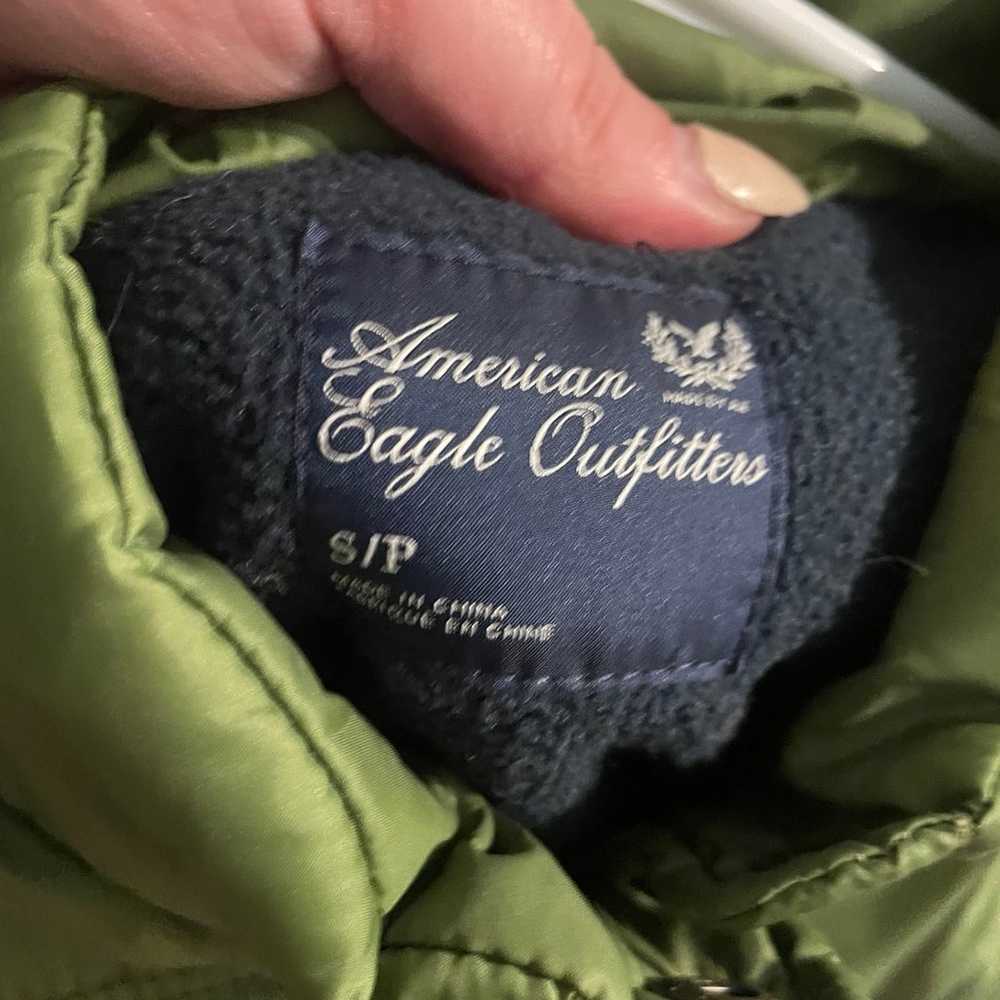 vintage green american eagle puffer - image 4