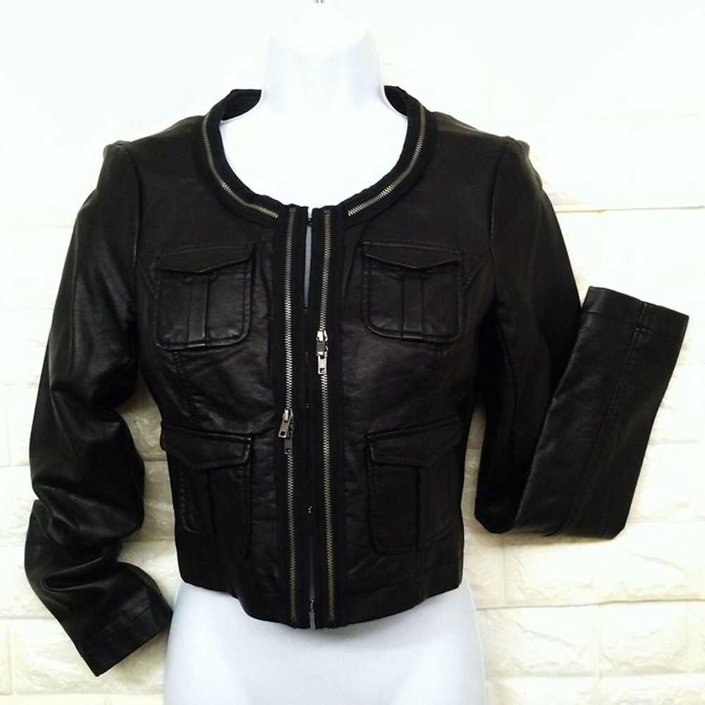 Vintage Y2K G by Guess Vegan Pleather Crop Moto J… - image 1