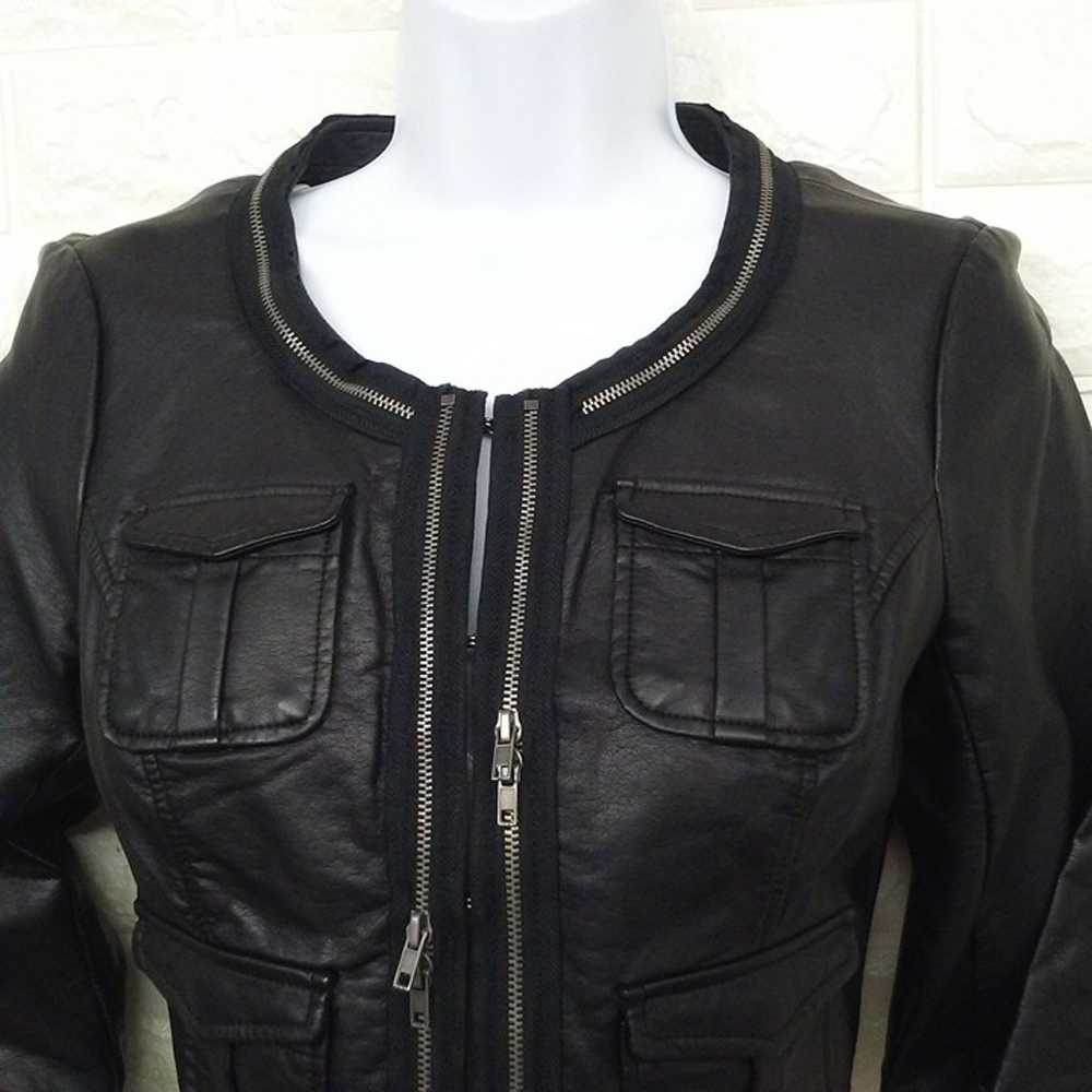 Vintage Y2K G by Guess Vegan Pleather Crop Moto J… - image 2