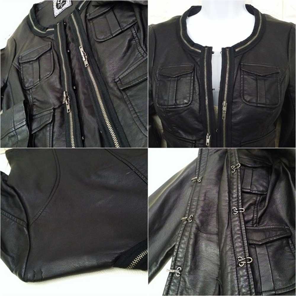 Vintage Y2K G by Guess Vegan Pleather Crop Moto J… - image 6