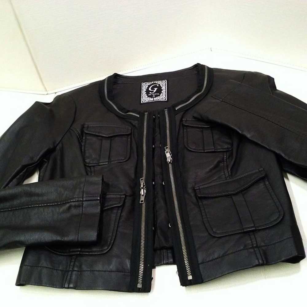 Vintage Y2K G by Guess Vegan Pleather Crop Moto J… - image 7