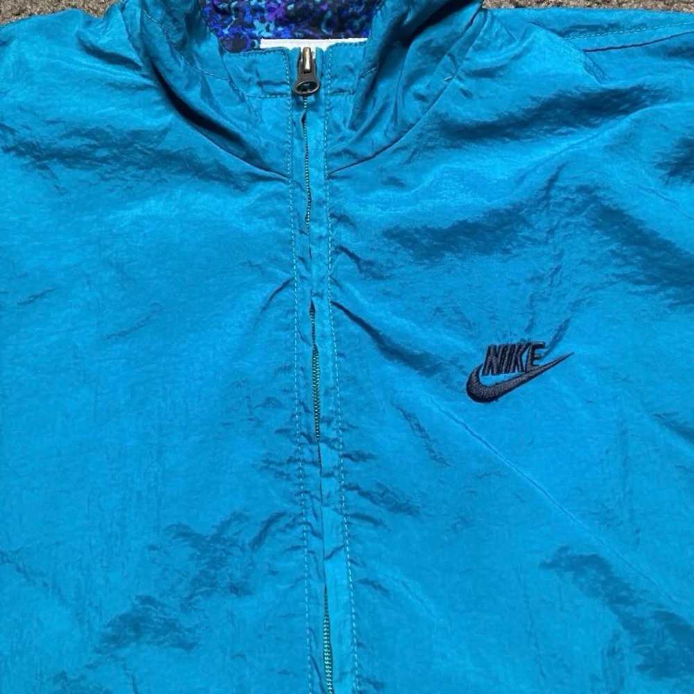 Vintage Nike Full Zip 90s Windbreaker Jacket Teal - image 2