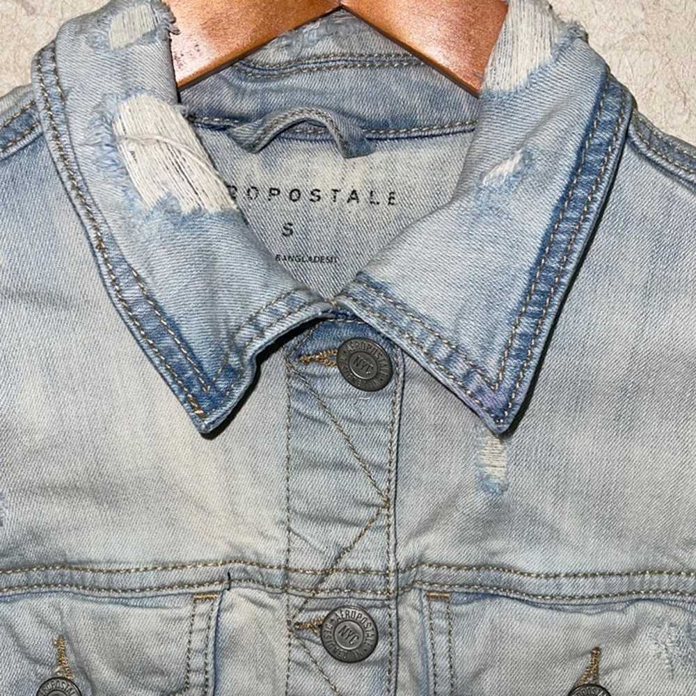 Aeropostale Denim Blue Jean Distressed Jacket Wom… - image 8