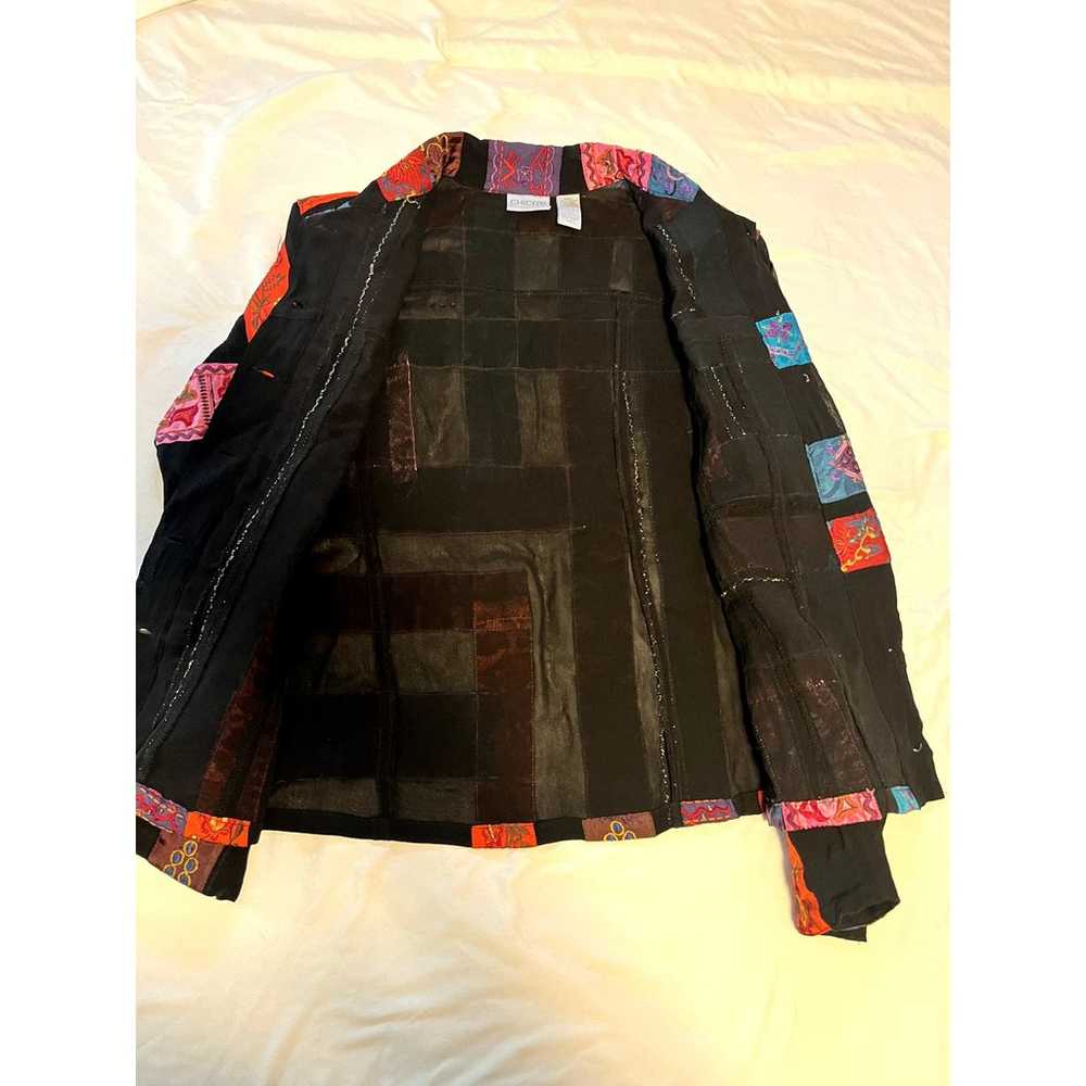 Vintage Chicos Patchwork Jacket Size Small (4) - image 2