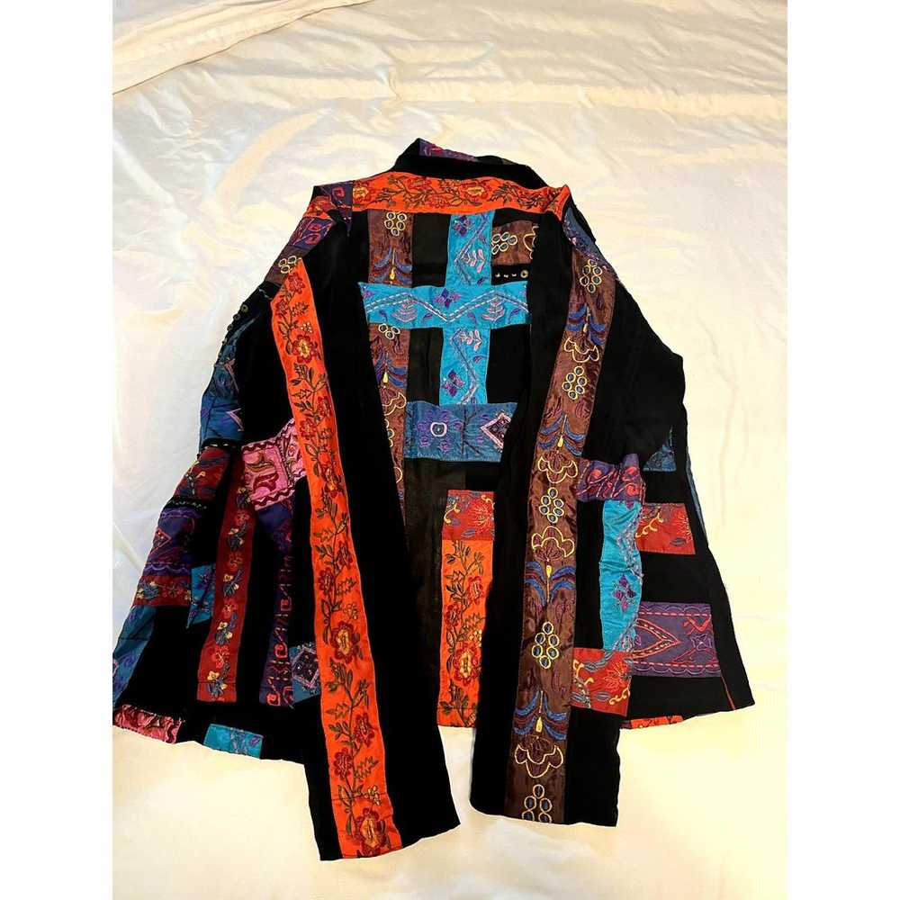 Vintage Chicos Patchwork Jacket Size Small (4) - image 3