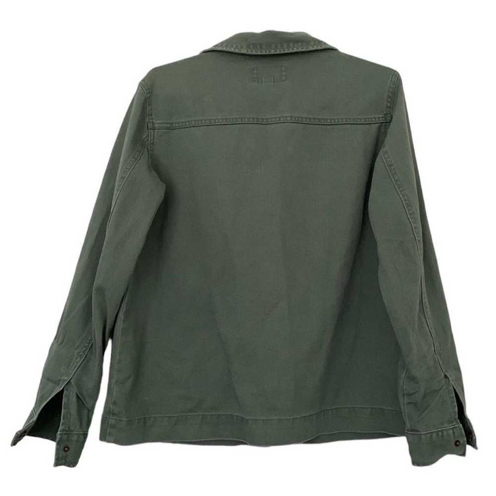 DENIM UTILITY JACKET ARMY GREEN POCKETS - image 2