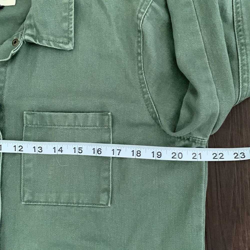 DENIM UTILITY JACKET ARMY GREEN POCKETS - image 4