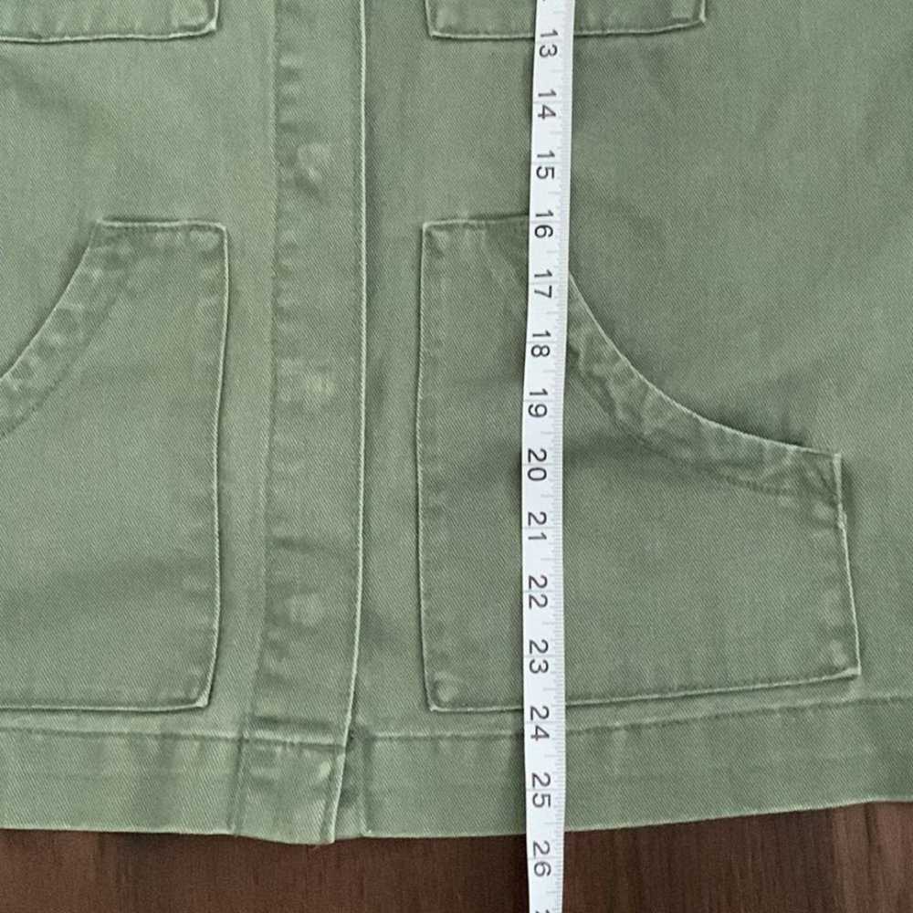 DENIM UTILITY JACKET ARMY GREEN POCKETS - image 5