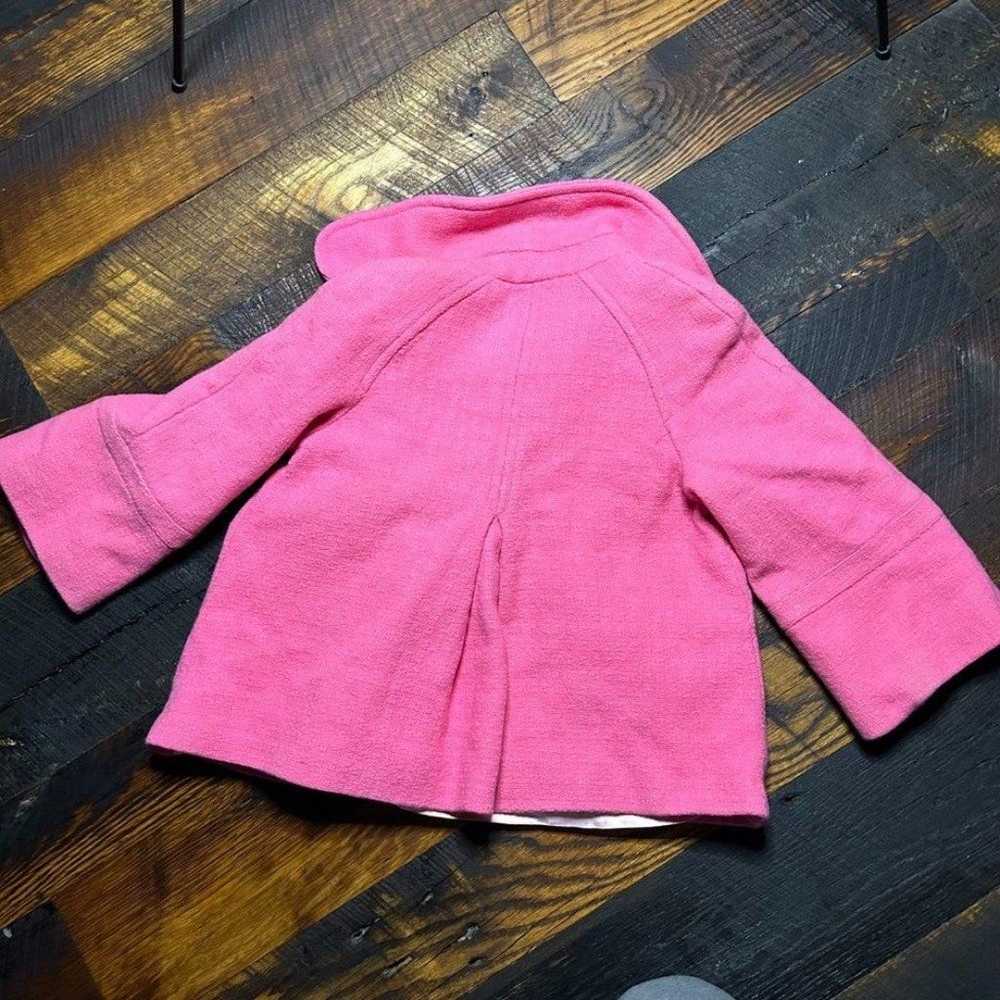 ESPRIT Vintage Pink Wool Cropped Pea Coat Swing J… - image 5