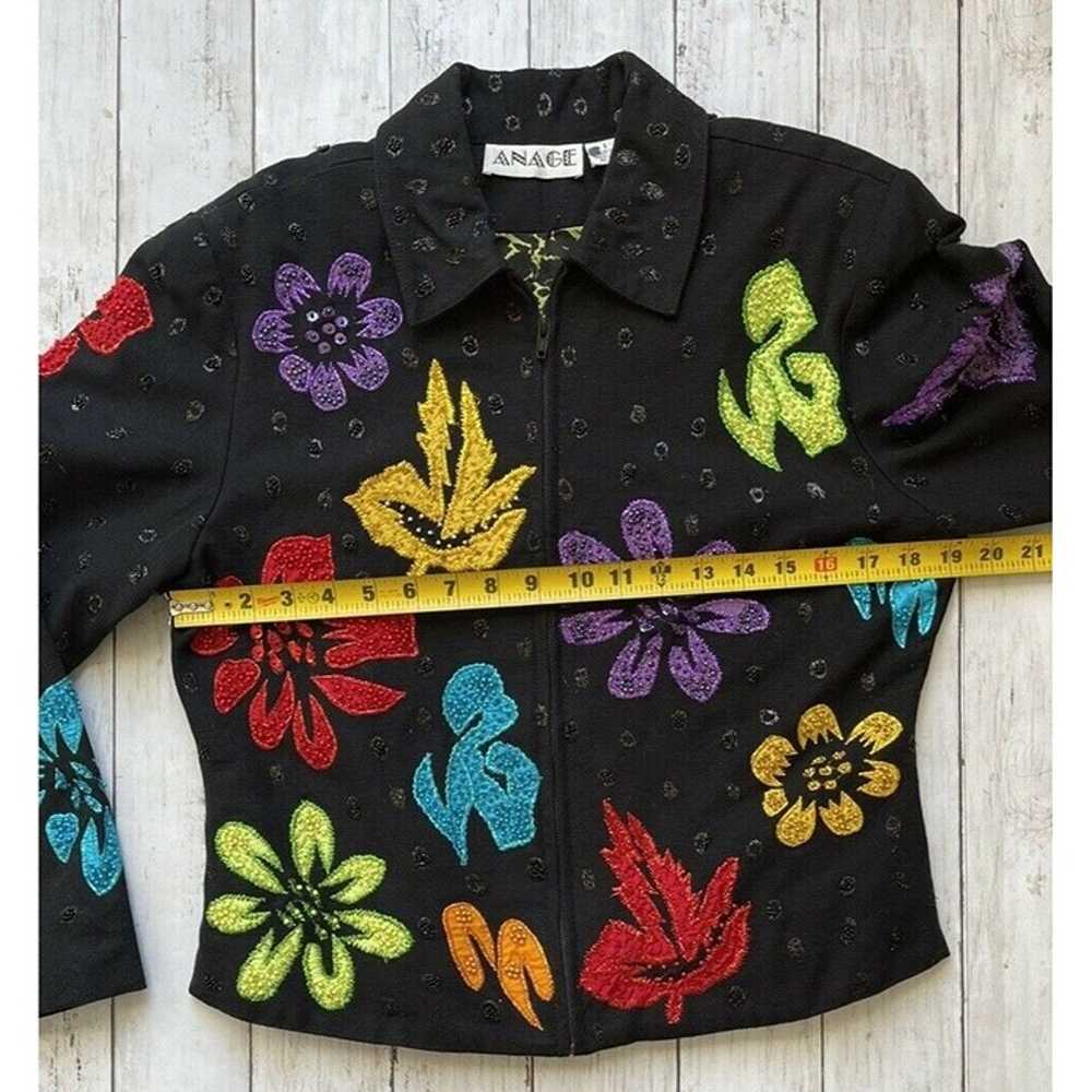 Anage Jacket Women's Small Black Vintage Floral B… - image 5