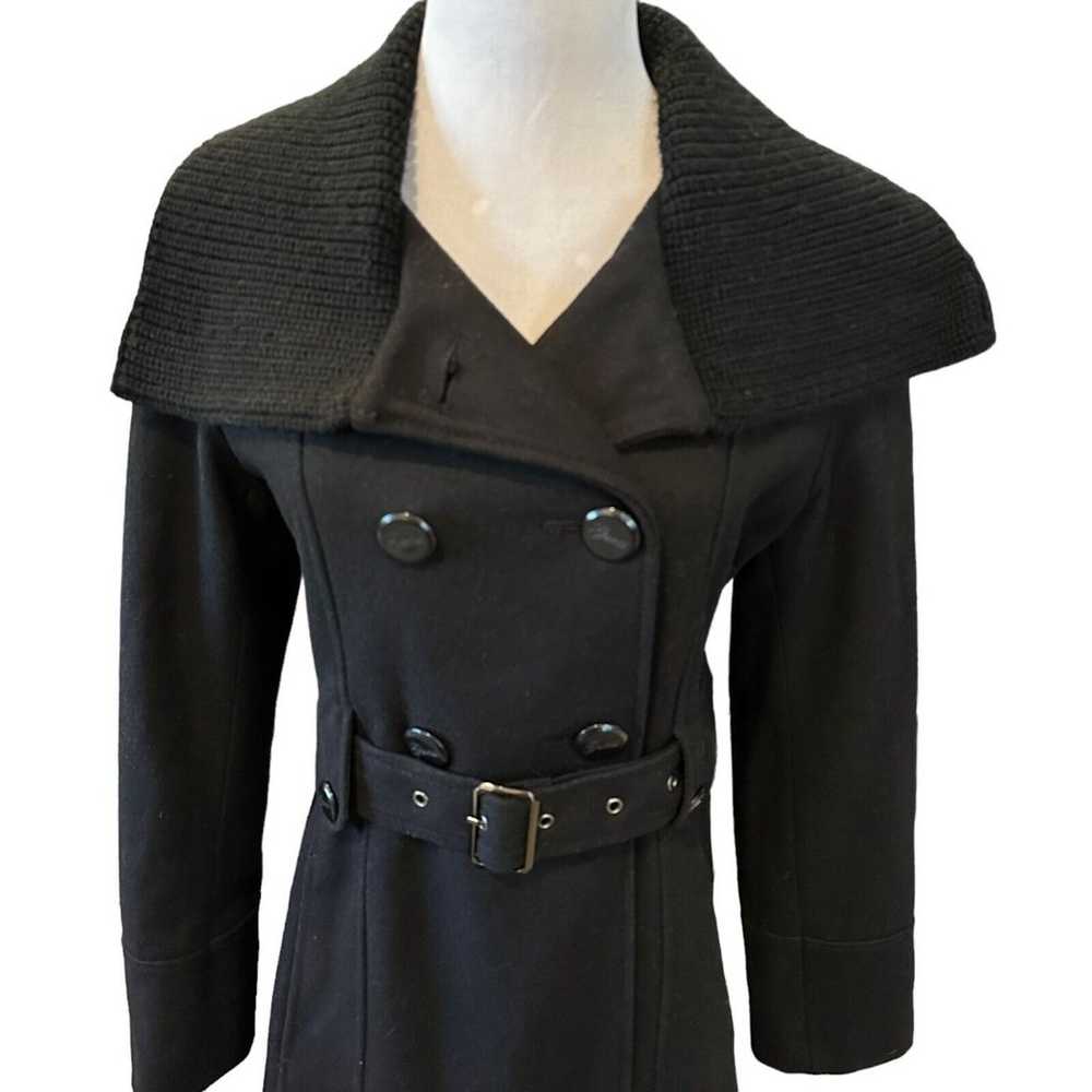 GUESS Women's Black Wool Blend Button & Belt Fitt… - image 3