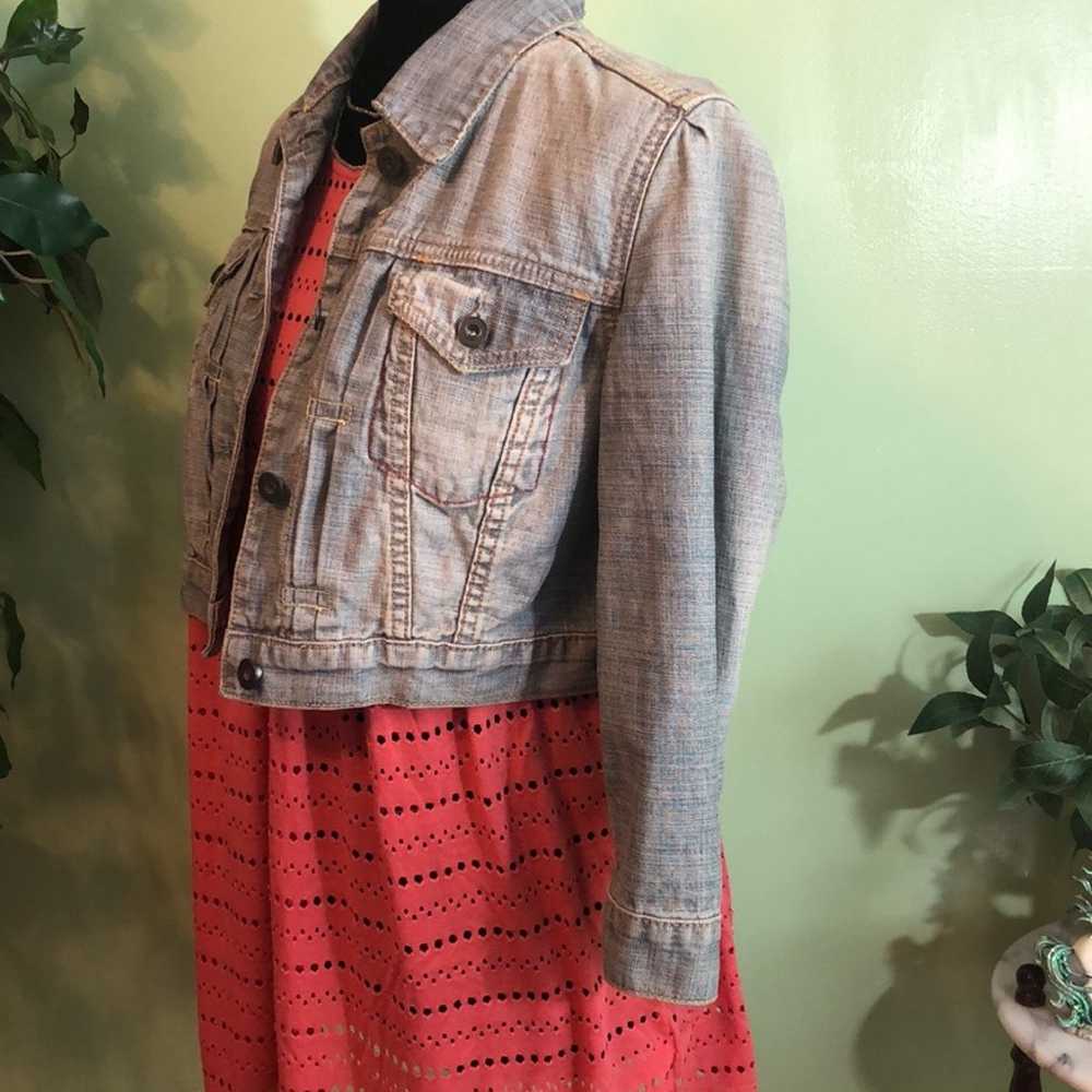 Vintage Gap (RED) Gen X cropped denim jacket size… - image 3