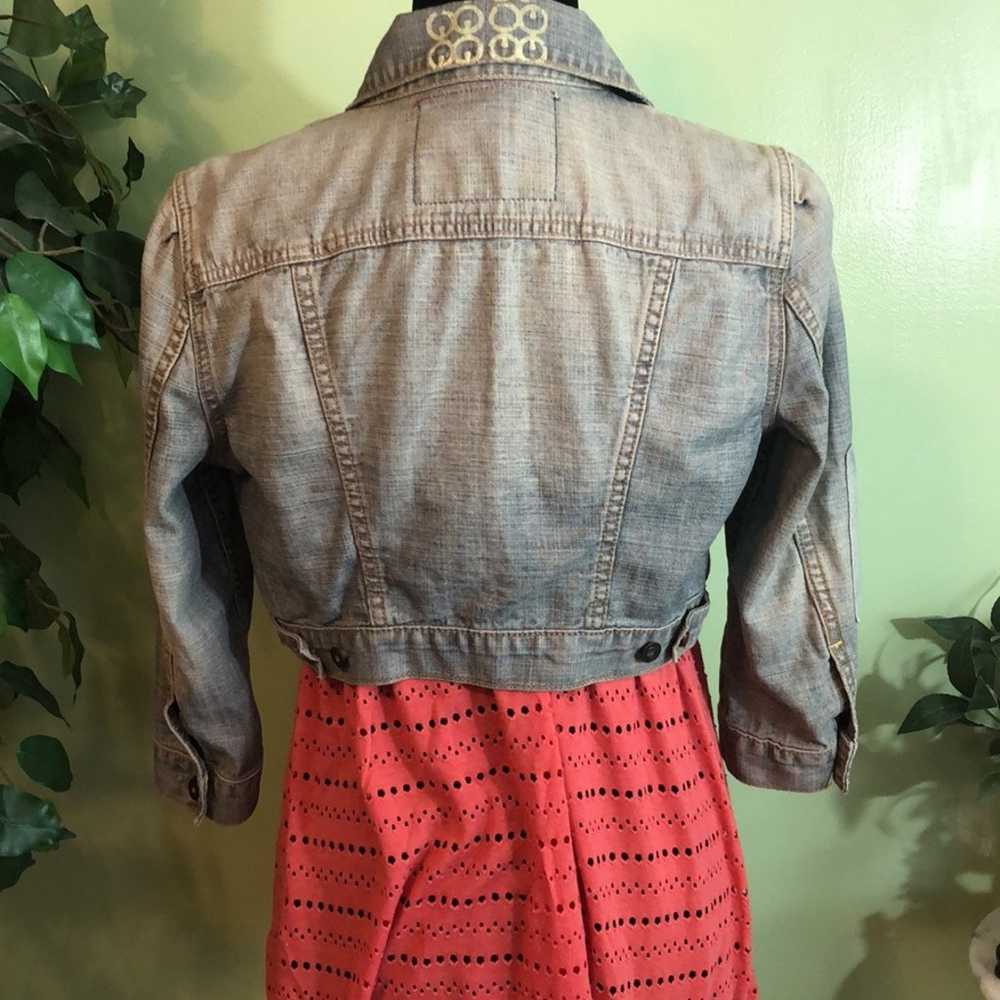 Vintage Gap (RED) Gen X cropped denim jacket size… - image 8