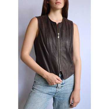 Vintage Women's Leather Biker Vest - image 1