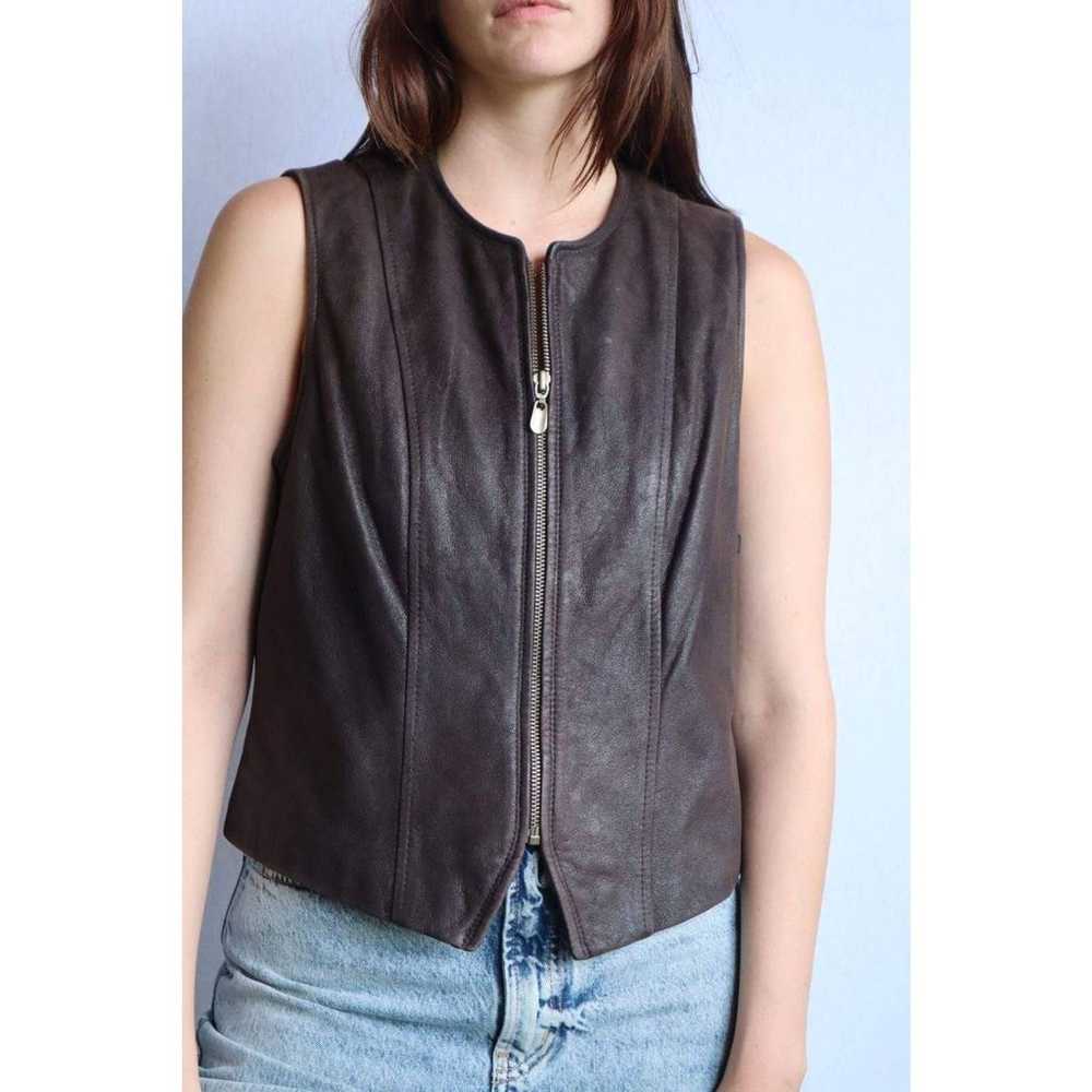 Vintage Women's Leather Biker Vest - image 3